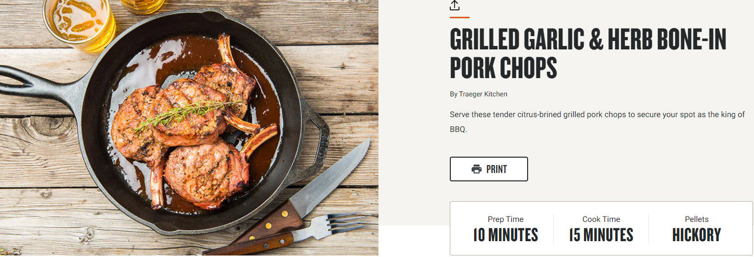 GRILLED GARLIC & HERB BONE-IN PORK CHOPS